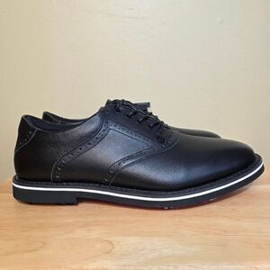 G/Fore Gallivanter G/Lock Onyx Black Leather Pebble Golf Shoes Men's Size 12.5